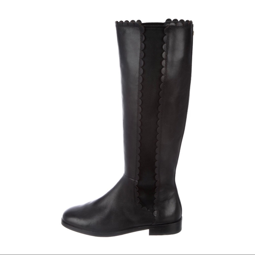 Kate spade black leather tall riding boots 5